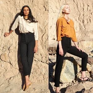 JESSE KAMM Ranger 100% Cotton Canvas Pants in Black Size 2